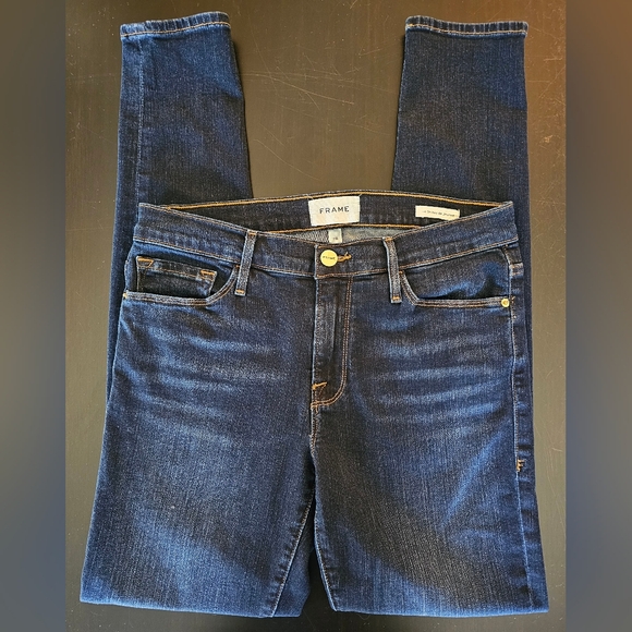 Frame Denim Women's Skinny Jeans - Dark Blue - Picture 6 of 9